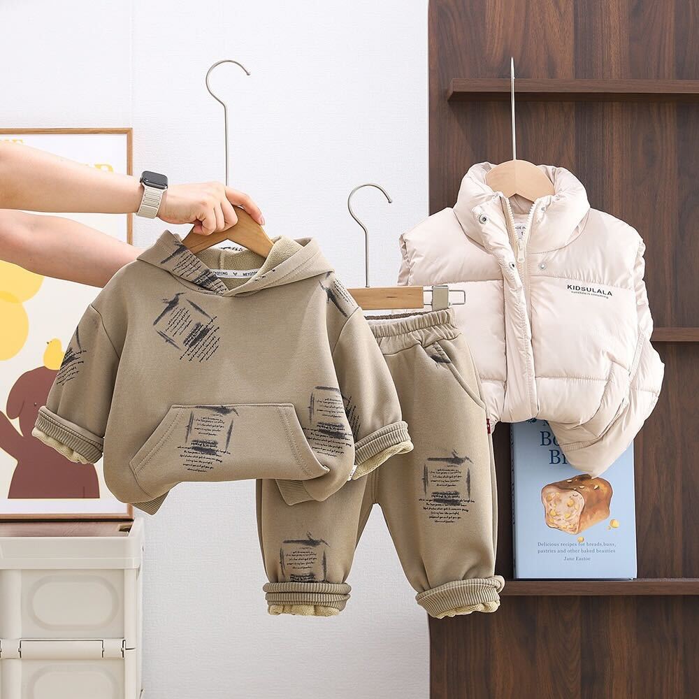 Puffer jacket three piece set