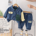 Patch pocket denim set