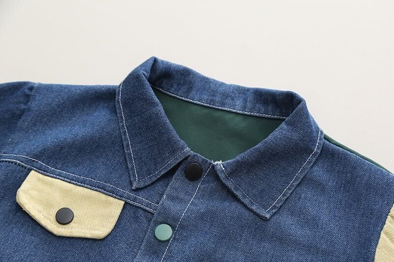 Patch pocket denim set