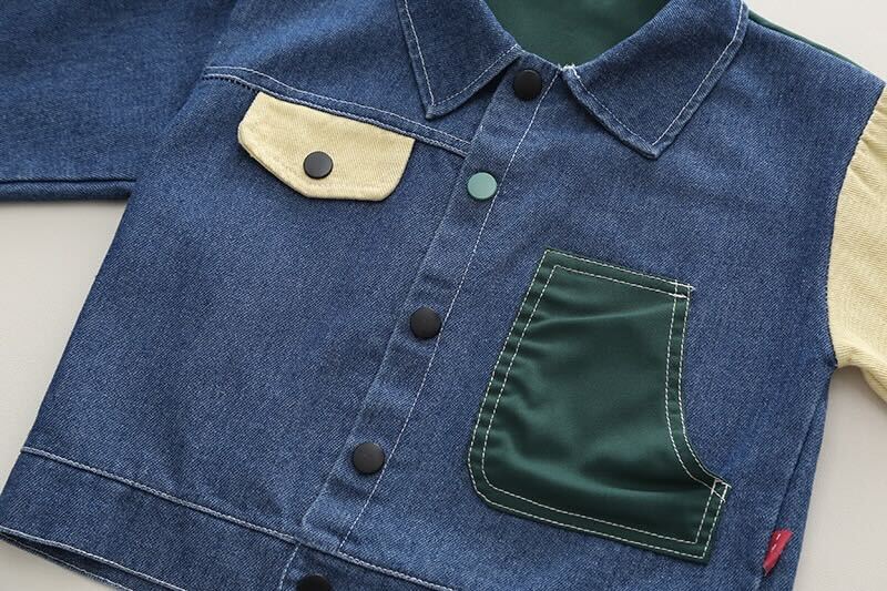 Patch pocket denim set