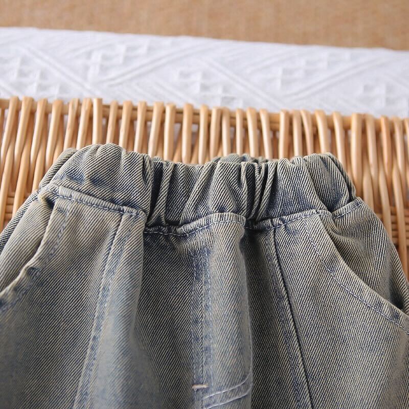 Denim vest three piece set