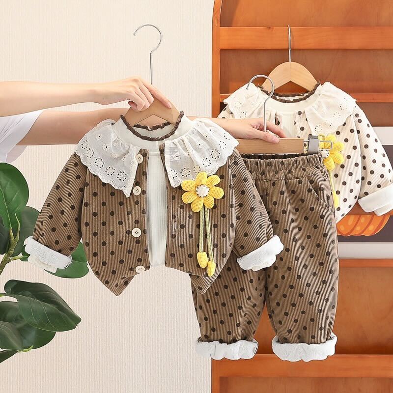 Corduroy sunflower winter set