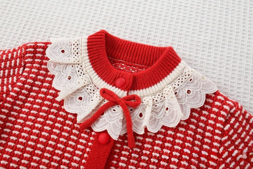 Checkered knitted winter set