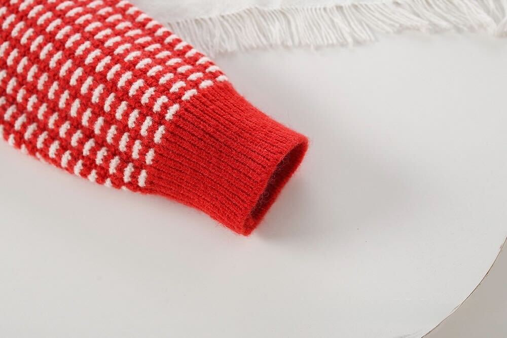 Checkered knitted winter set