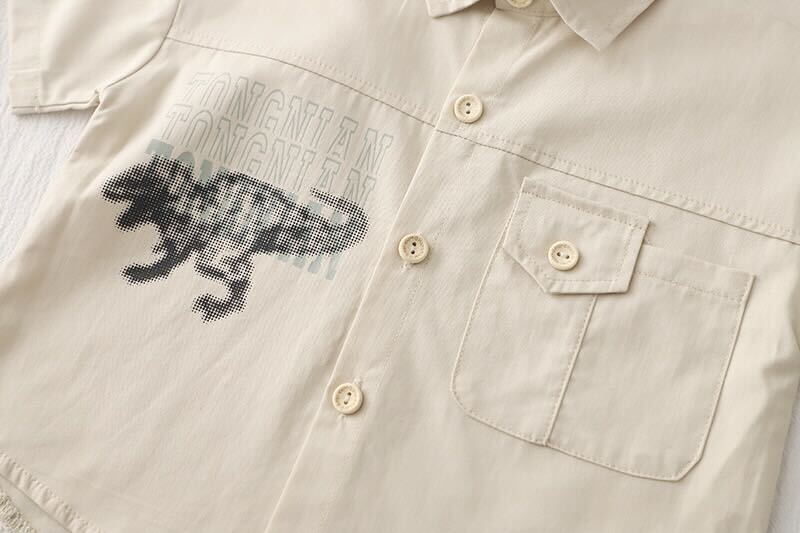 Printed shirt with west and cargo shorts