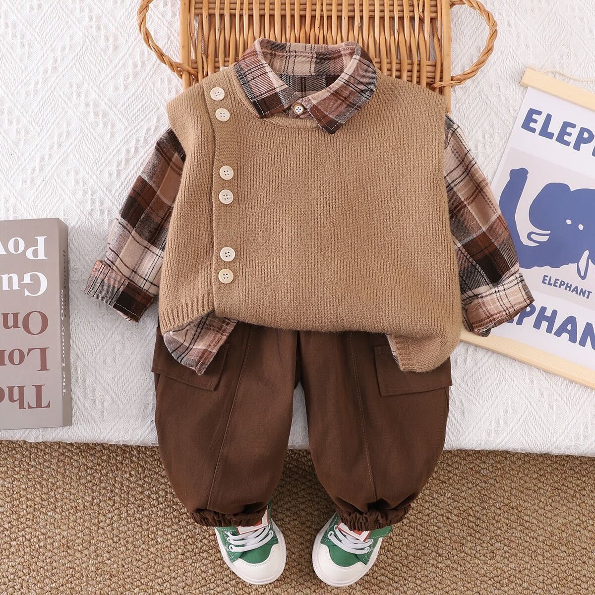 Side button sweater set