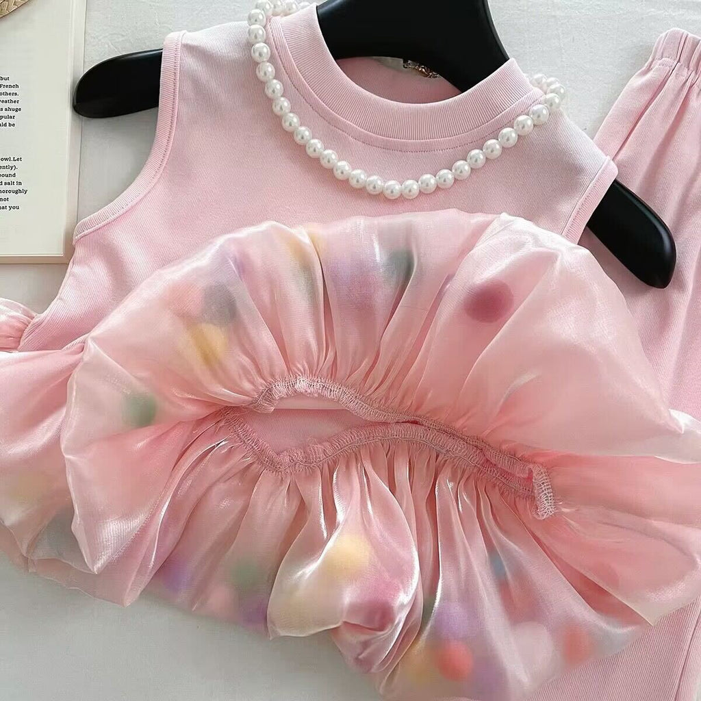 Vest top and Korean pants set