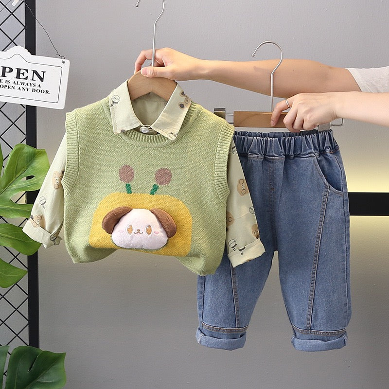 Dog sweater winter set