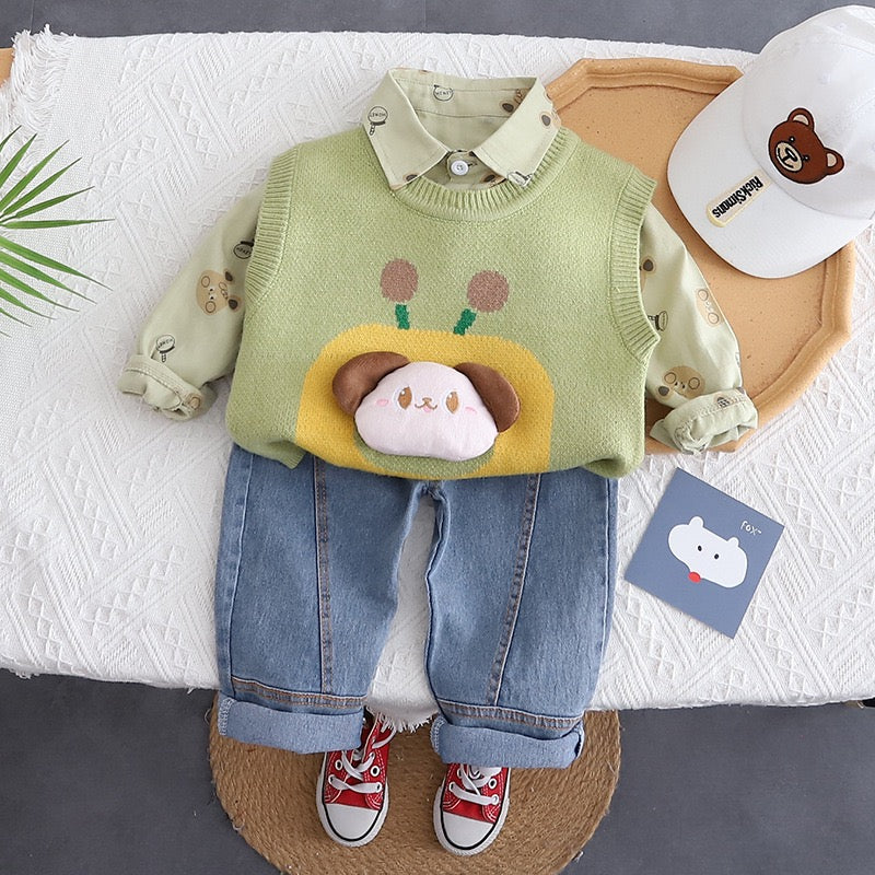 Dog sweater winter set