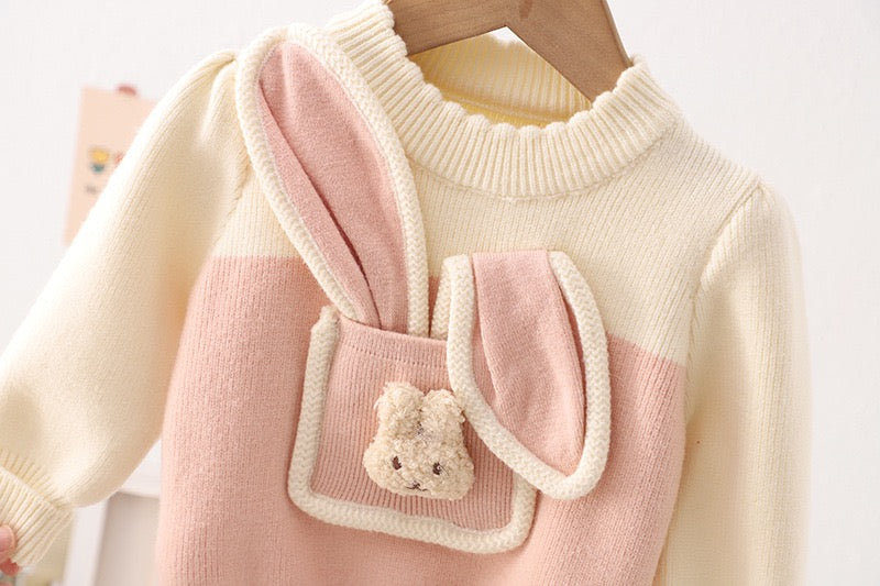 Bunny ear knitted winter set