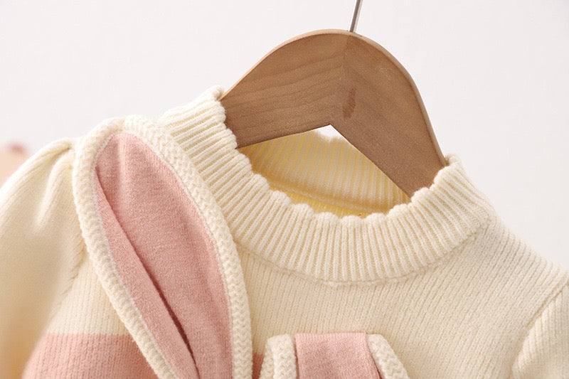 Bunny ear knitted winter set