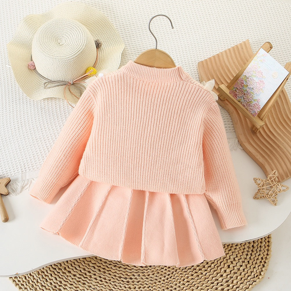 Bow made knitted winter set