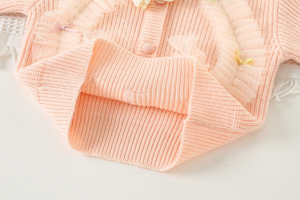 Bow made knitted winter set