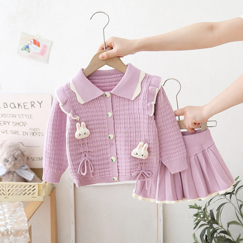 Bunny made knitted winter set