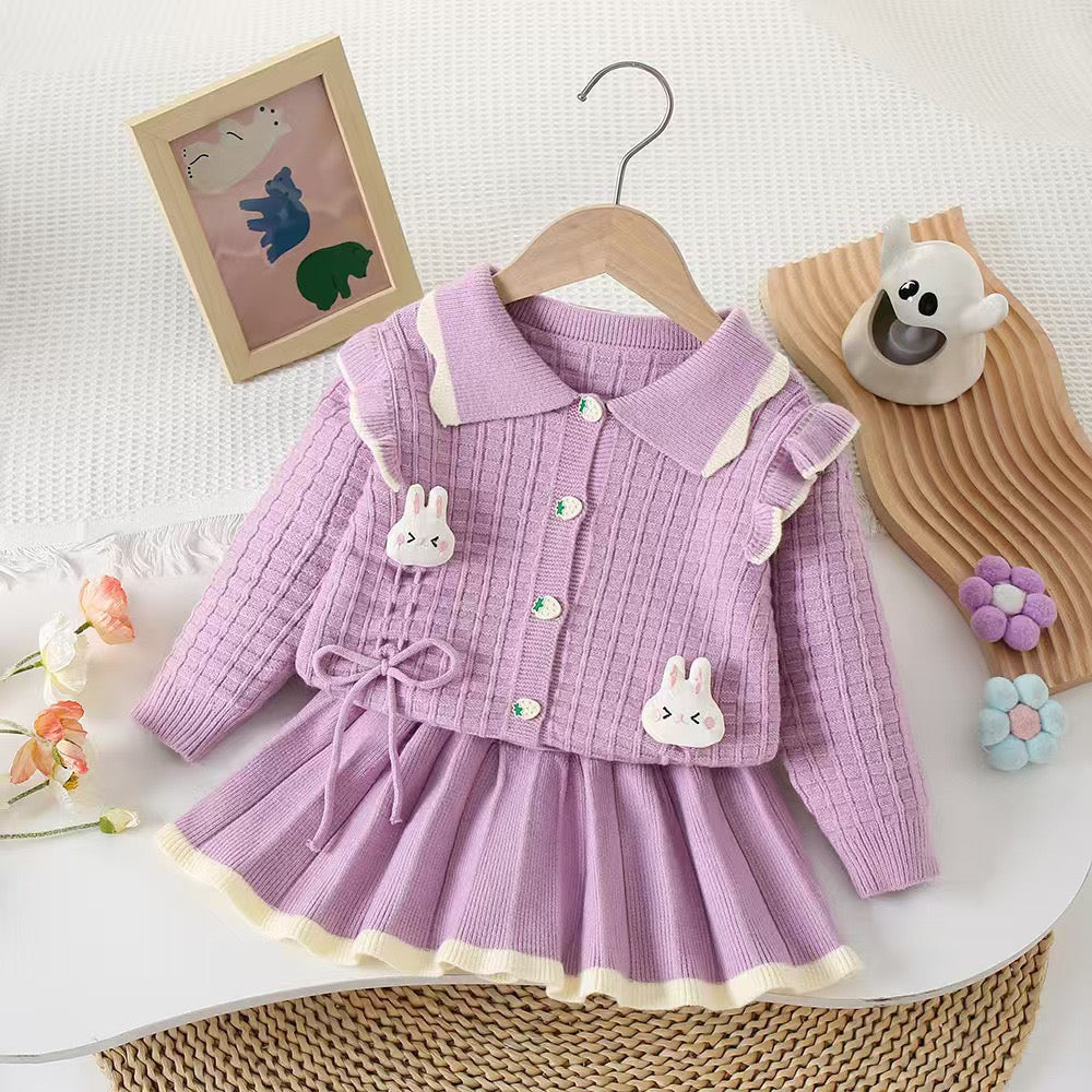 Bunny made knitted winter set