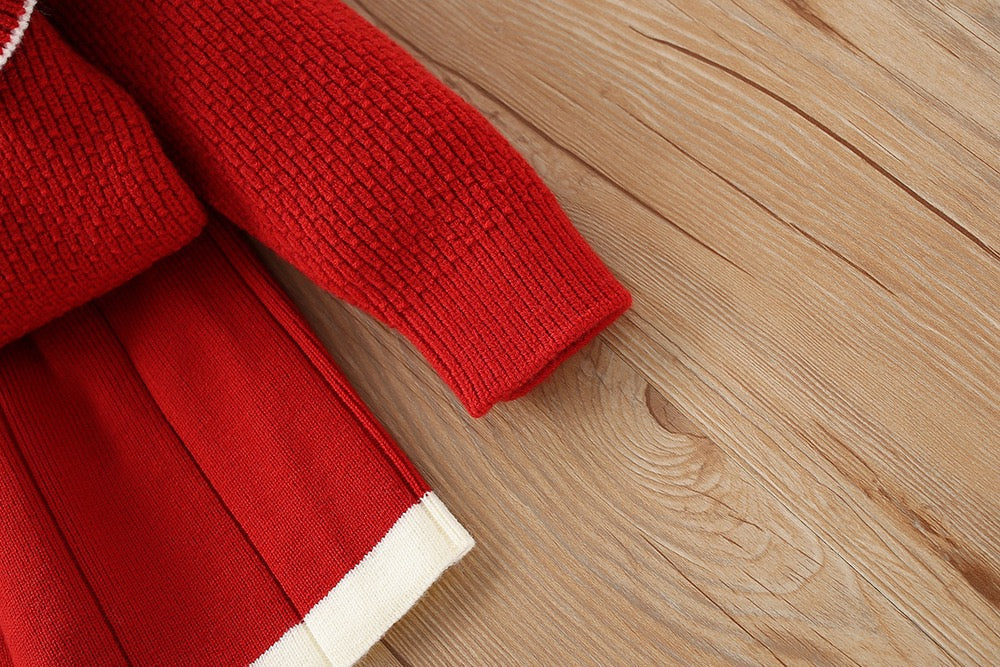 Flower knitted winter set