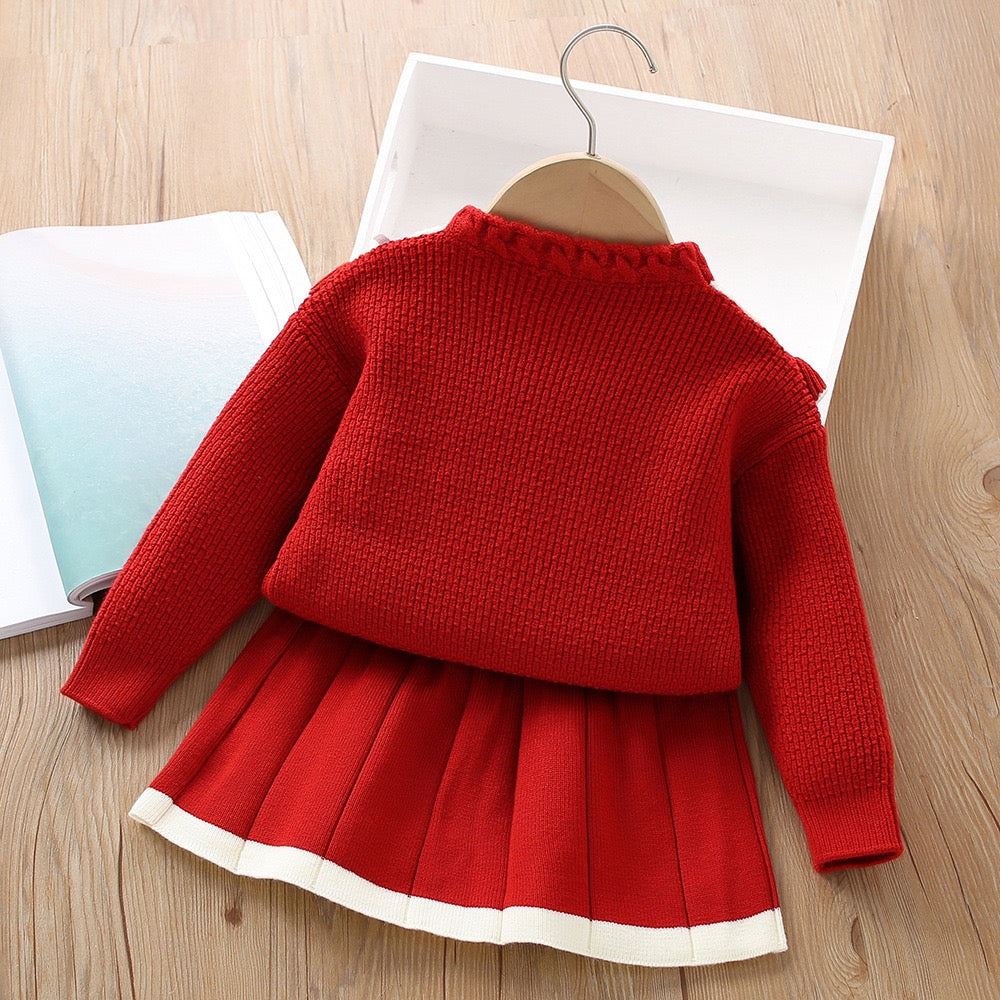 Flower knitted winter set