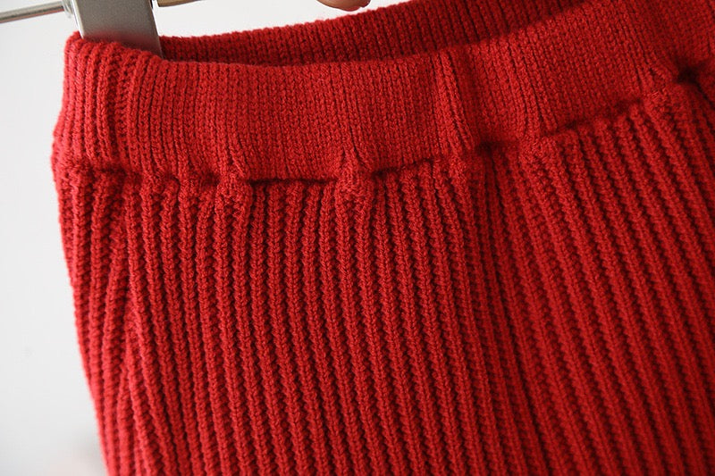 Flower knitted winter set