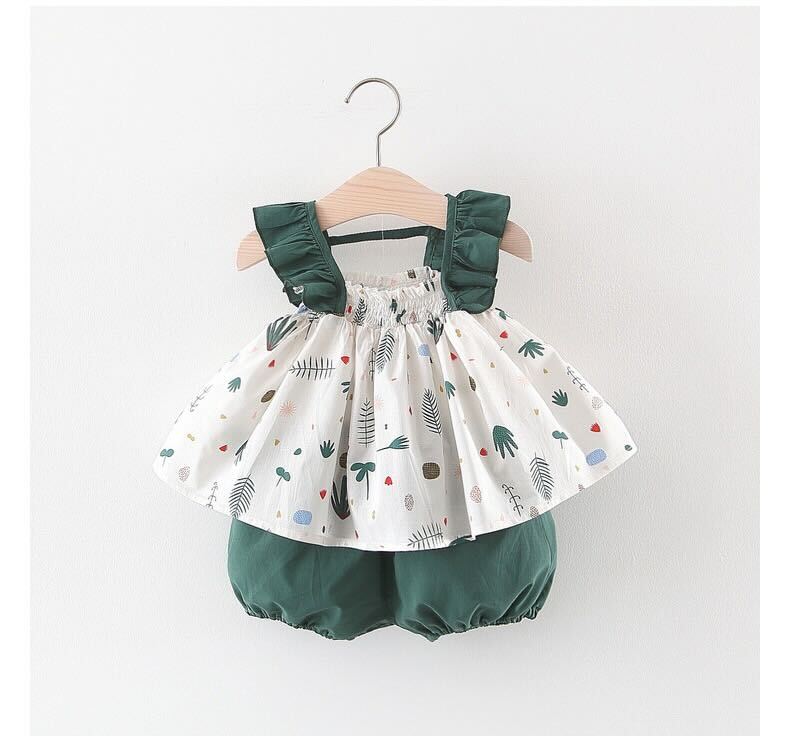 Frill sleeve bloomer set